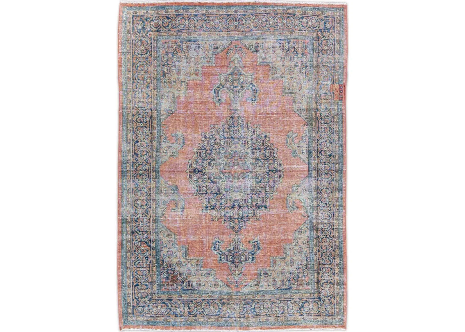 Vintage Persian Medallion Wool Rug - Apadana - Pink - Pink