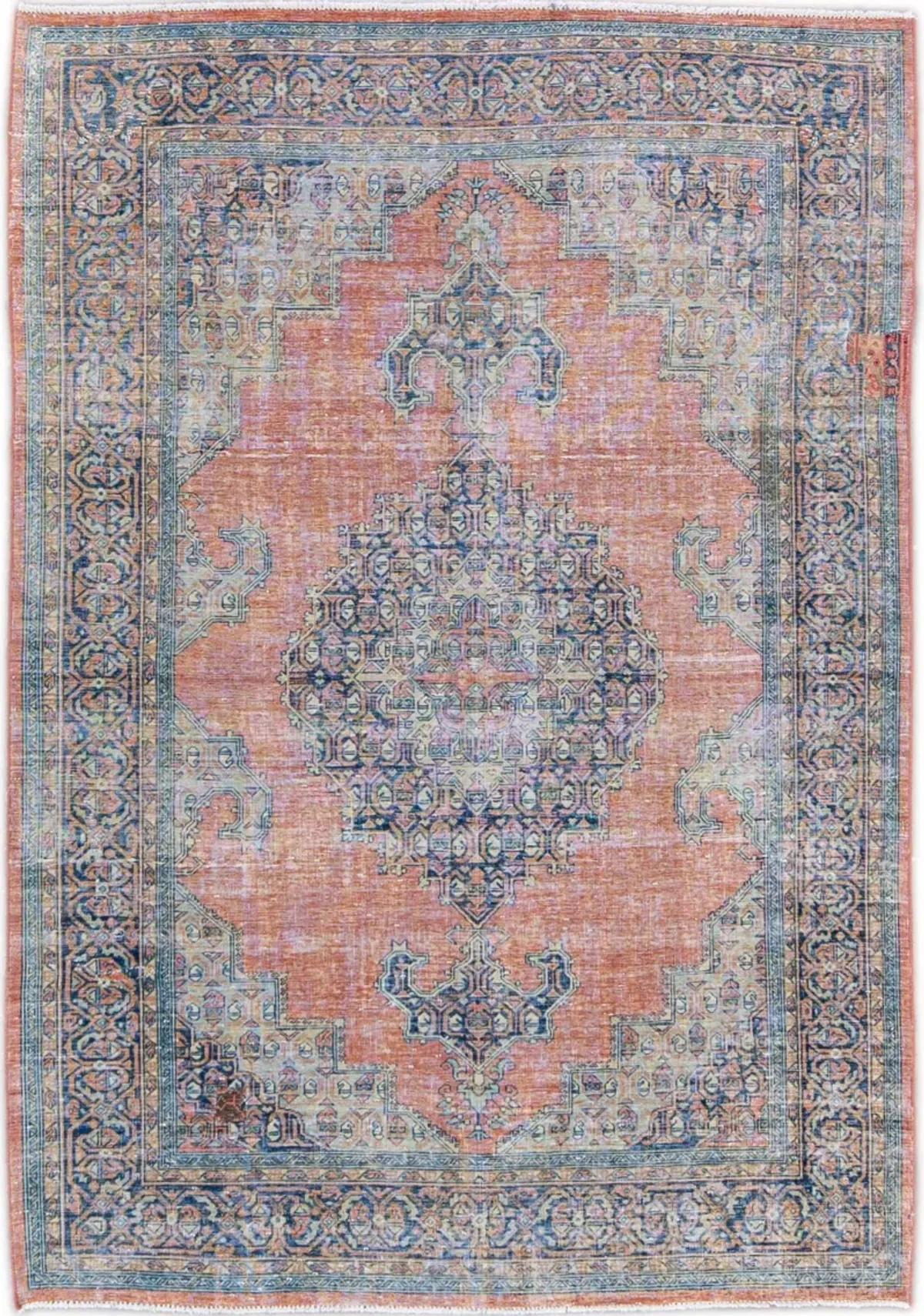 Vintage Persian Medallion Wool Rug - Apadana - Pink - Pink