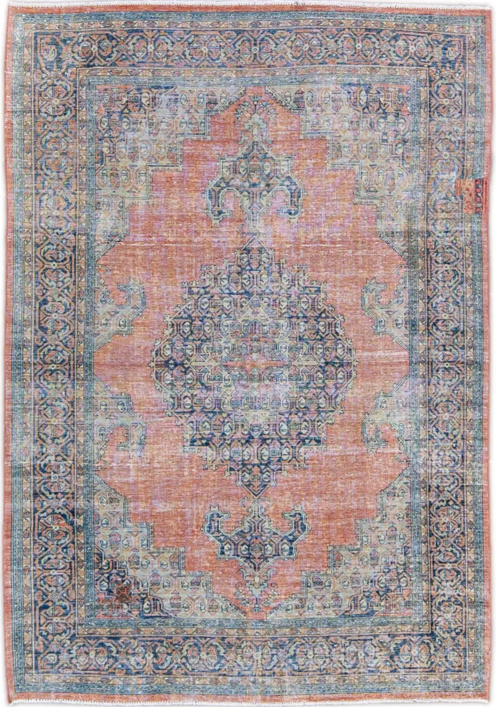 Vintage Persian Medallion Wool Rug - Apadana - Pink - Pink