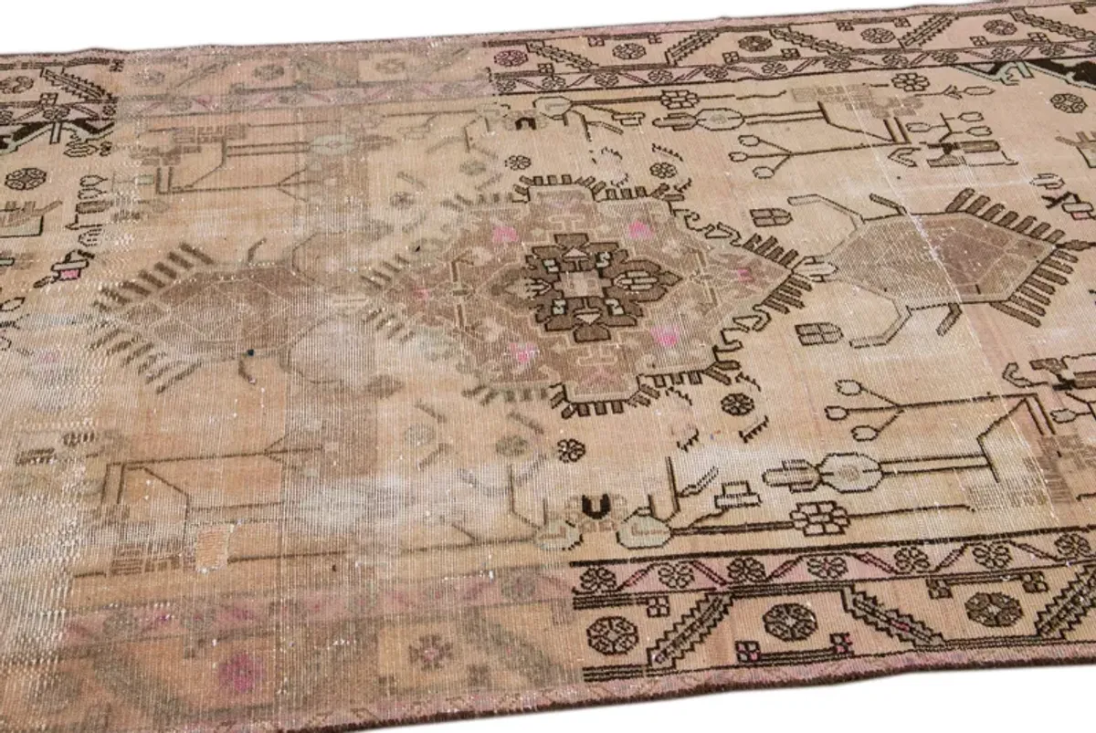 Vintage Persian Shabby Chic Rug - Apadana - Orange - Orange