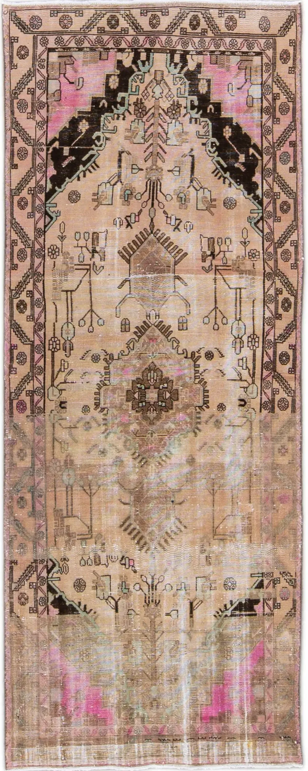 Vintage Persian Shabby Chic Rug - Apadana - Orange - Orange