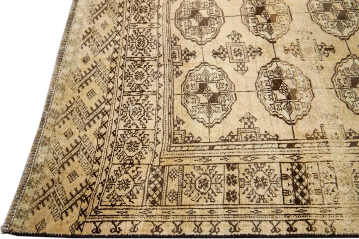 Vintage Geometric Beige Rug 8'5" x 11'2" - Apadana - Beige