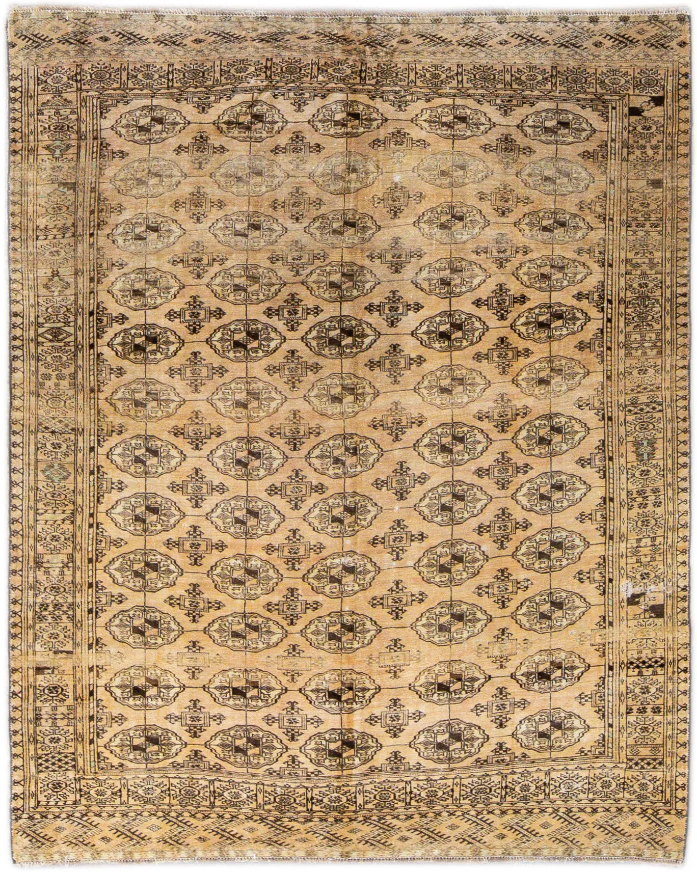 Vintage Geometric Beige Rug 8'5" x 11'2" - Apadana - Beige