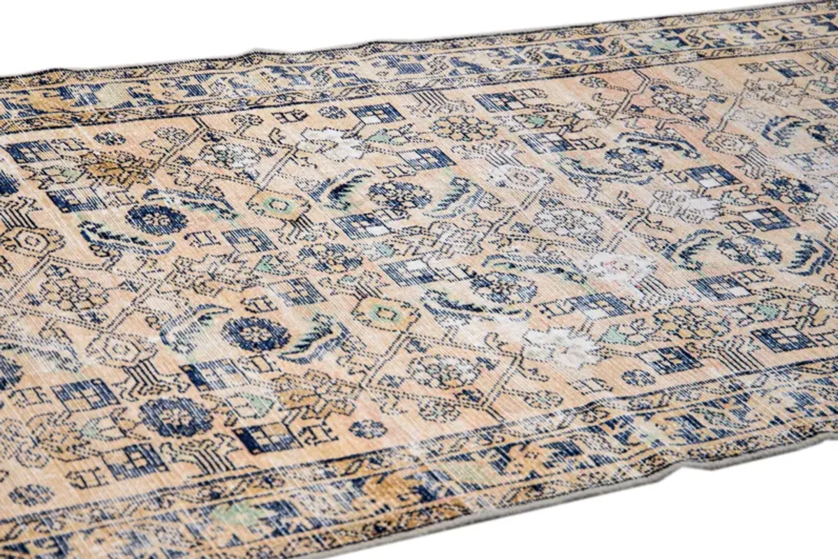 Vintage Geo Beige Rug - 3'8" x 8'5" - Apadana - Beige