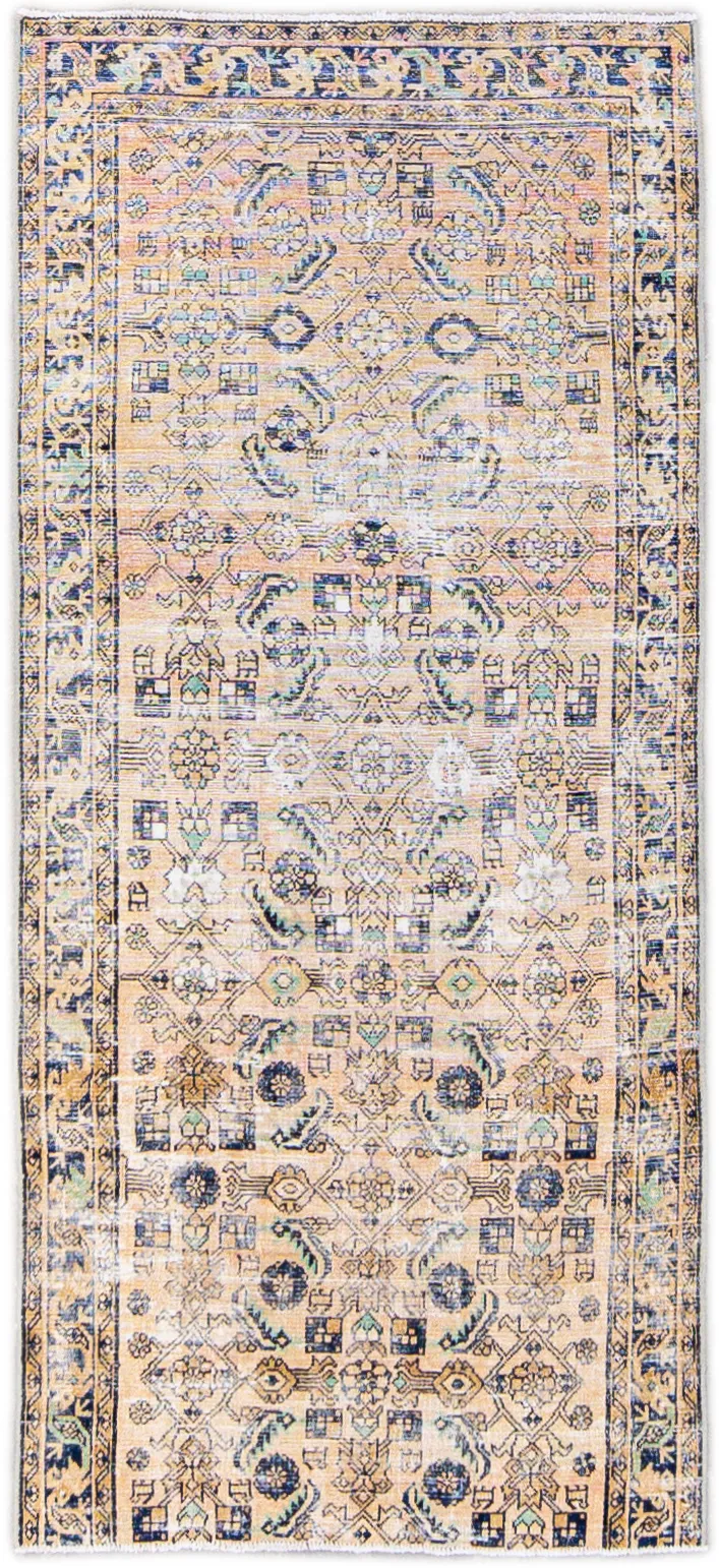 Vintage Geo Beige Rug - 3'8" x 8'5" - Apadana - Beige