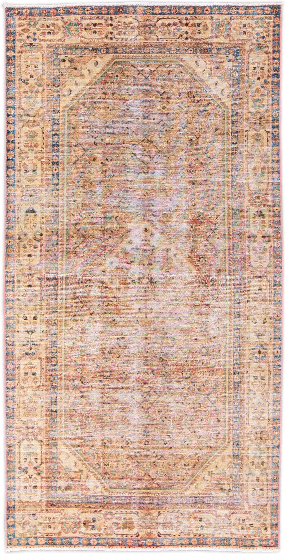 Vintage Handmade Pink Rug 5'1" x 10' - Apadana - Pink