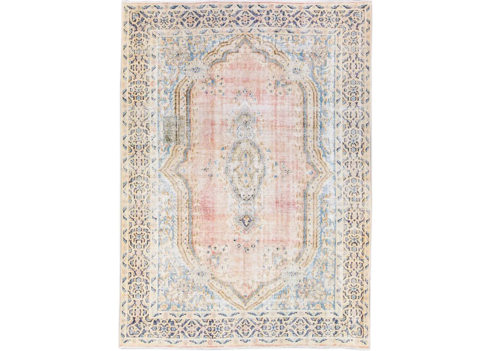 Vintage Medallion Pink Rug 7'8" x 10'7" - Apadana - Pink