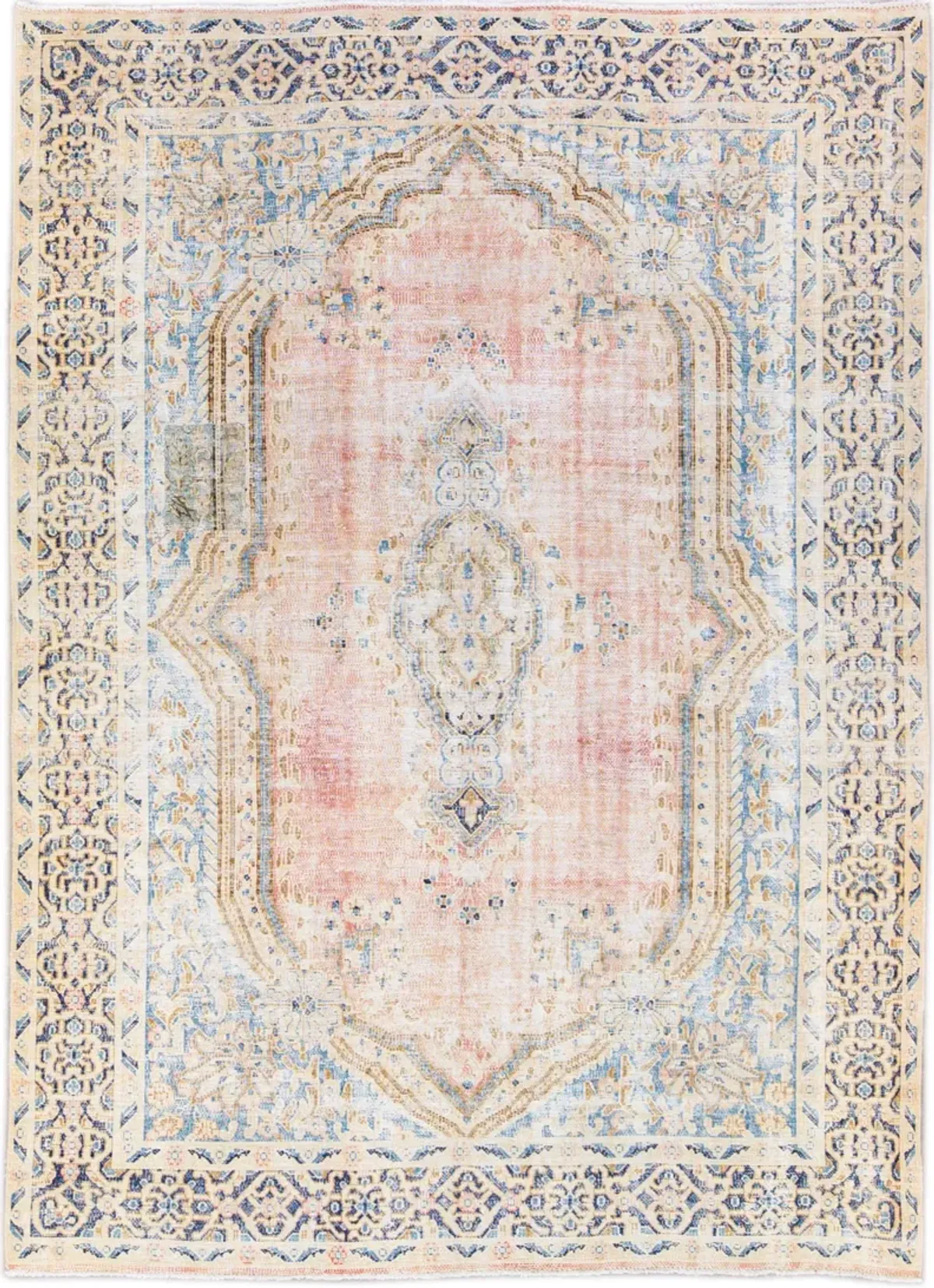 Vintage Medallion Pink Rug 7'8" x 10'7" - Apadana - Pink