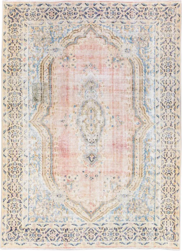 Vintage Medallion Pink Rug 7'8" x 10'7" - Apadana - Pink