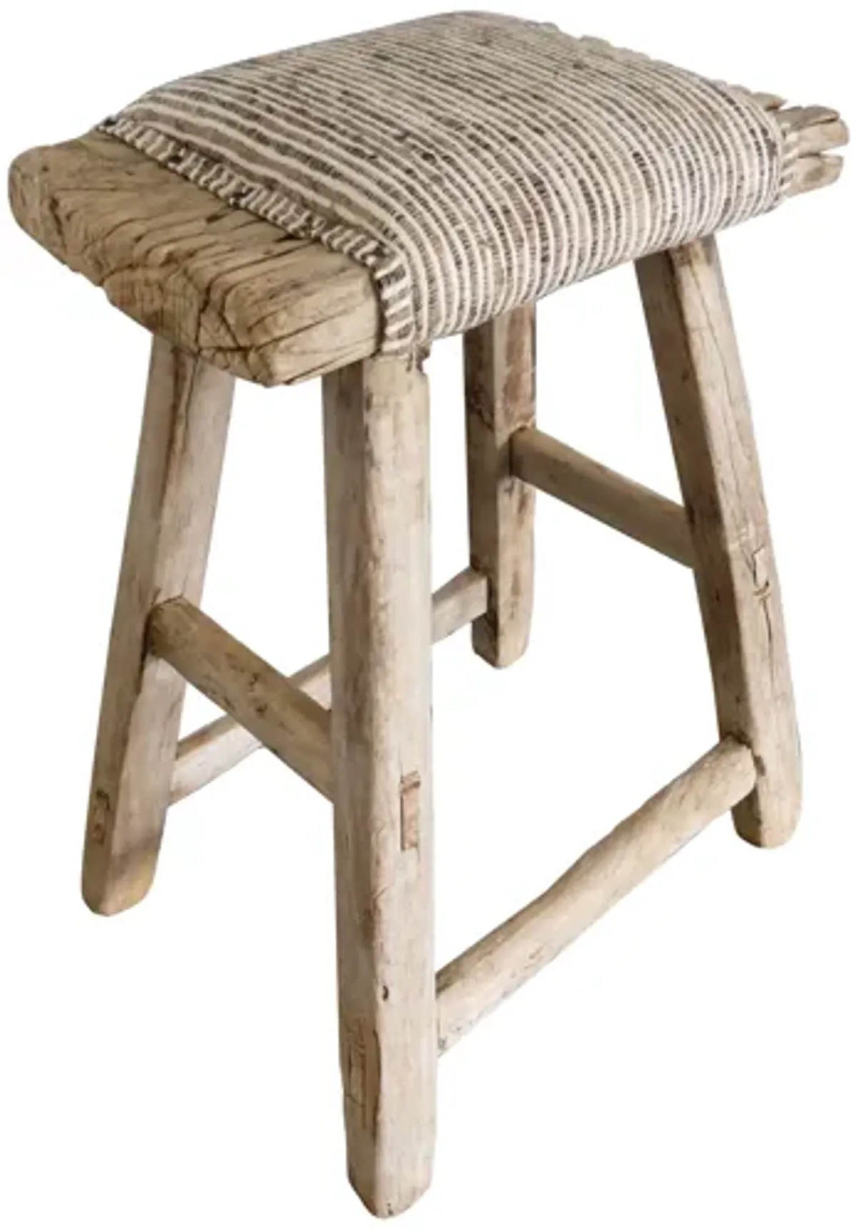 Shandong Stool with Italian Silk - Beige