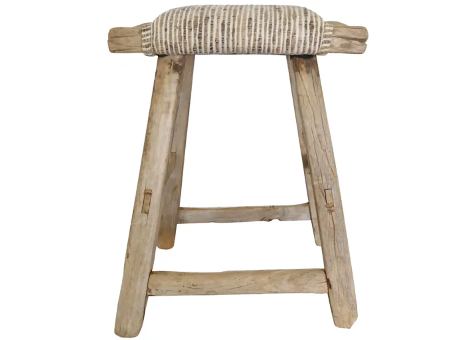 Shandong Stool with Italian Silk - Beige