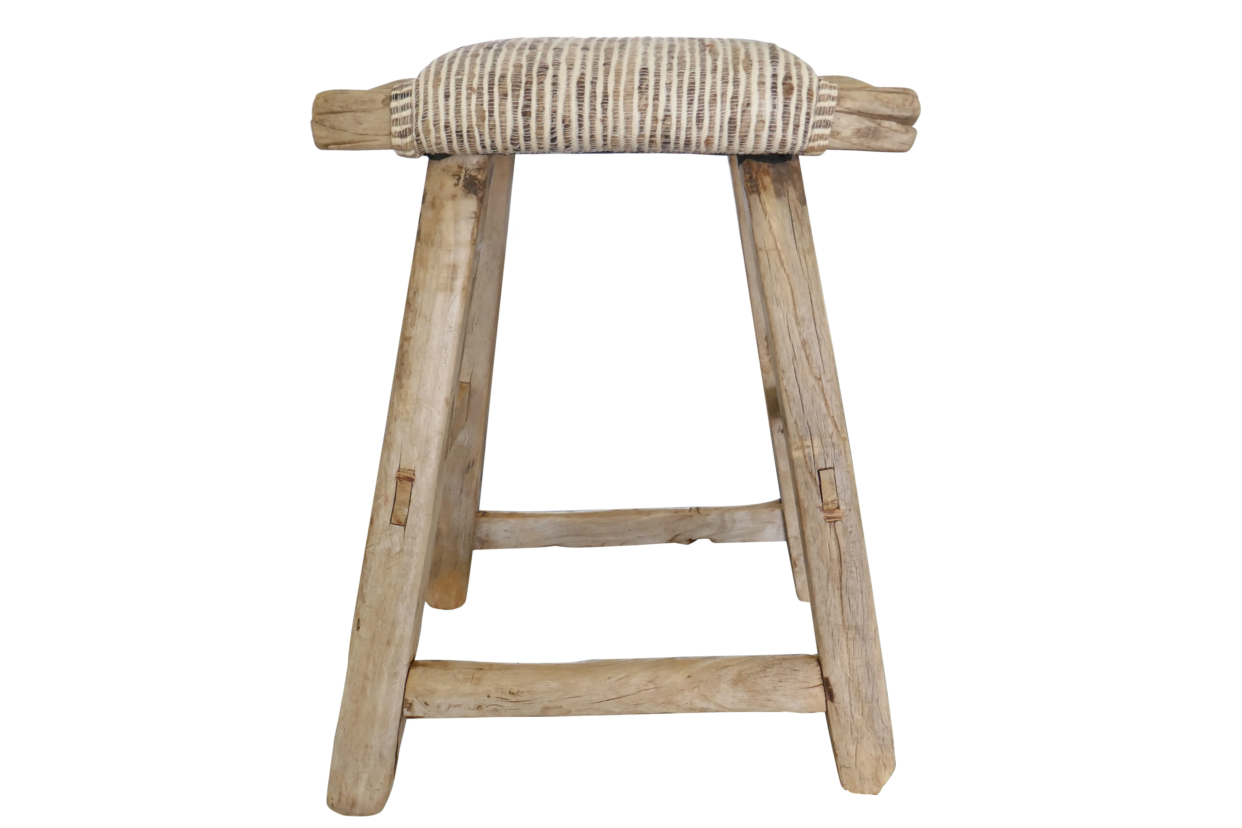 Shandong Stool with Italian Silk - Beige