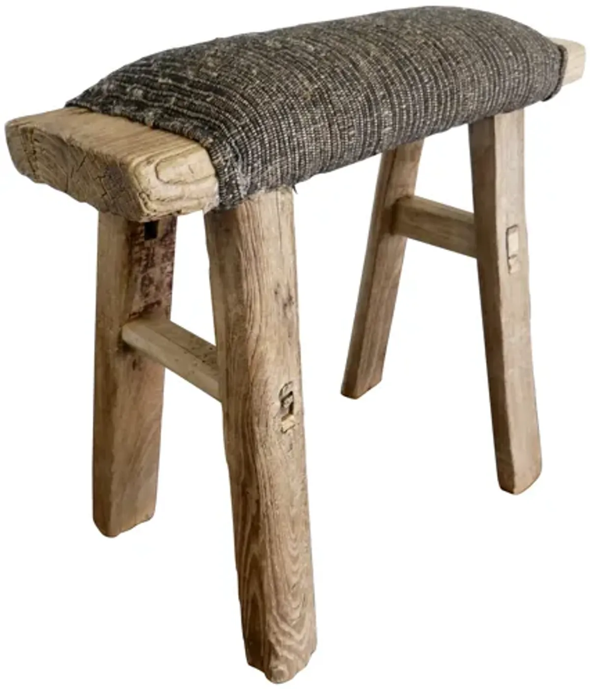 Shandong Stool with Italian Silk - Brown