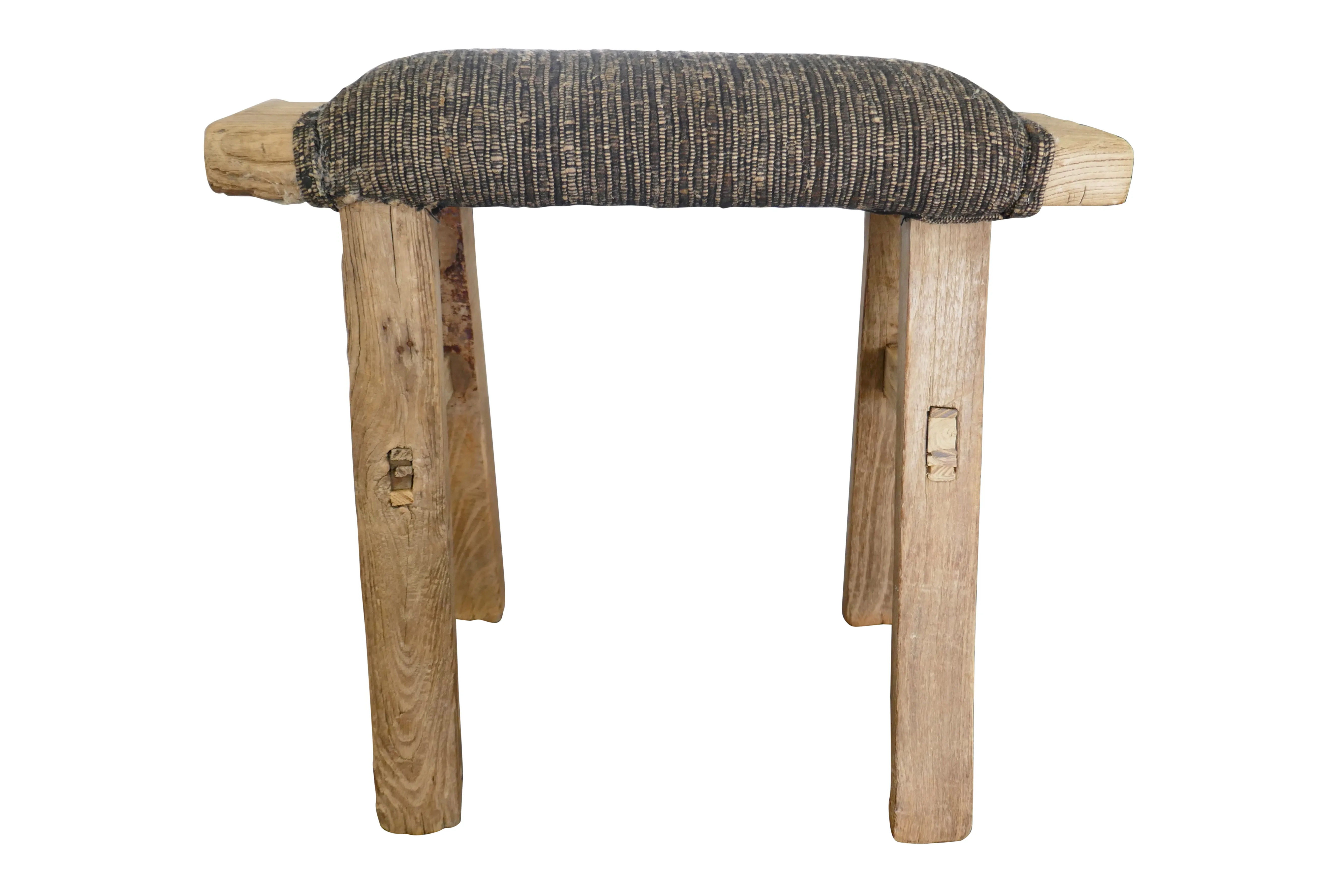 Shandong Stool with Italian Silk - Brown