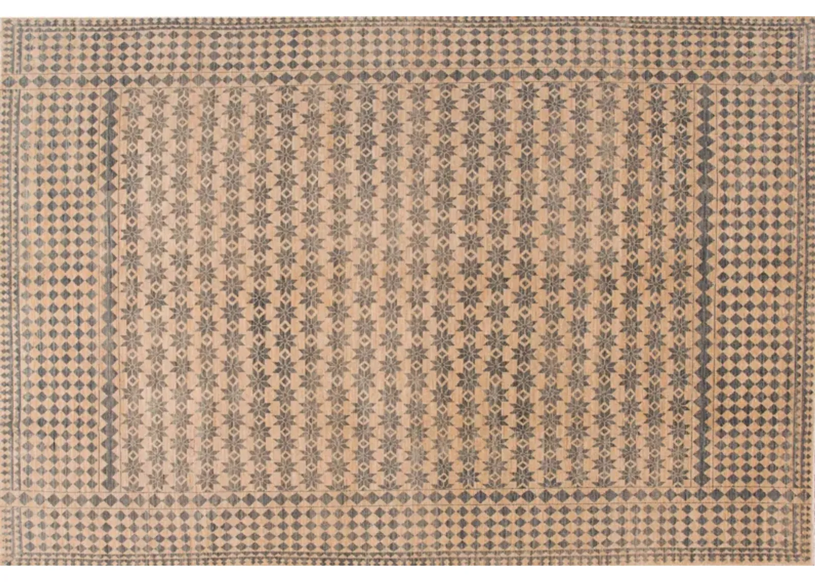 Tan Modern Khotan Handmade Wool Rug - Apadana - Beige - Beige