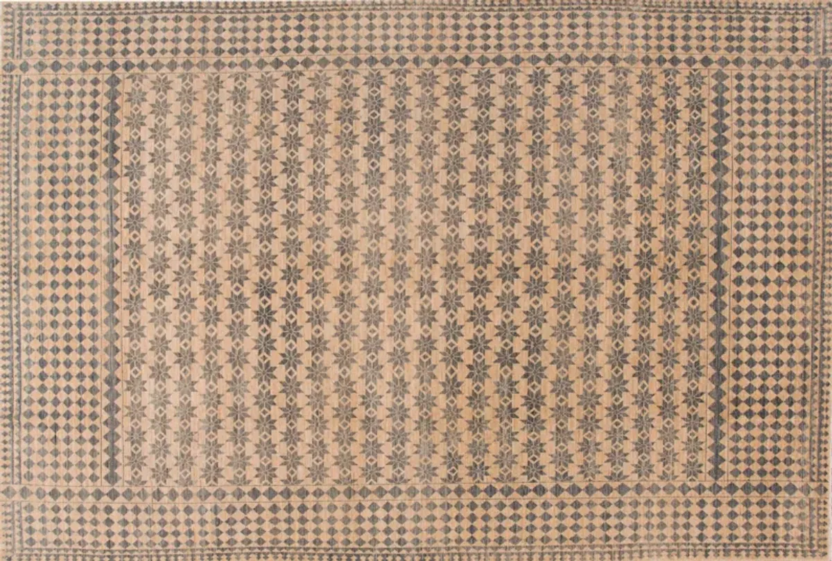 Tan Modern Khotan Handmade Wool Rug - Apadana - Beige - Beige