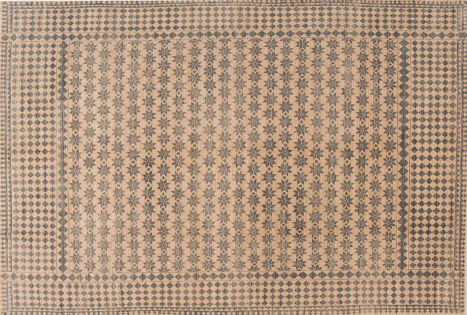 Tan Modern Khotan Handmade Wool Rug - Apadana - Beige - Beige