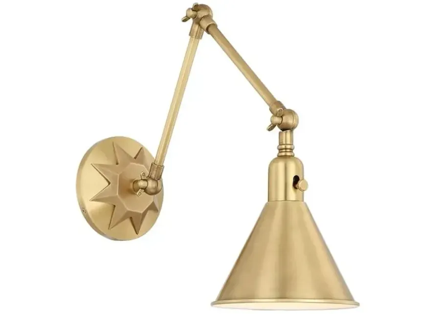 Morgan 1-Light Large Wall Mount - Aged Brass - Crystorama - Gold