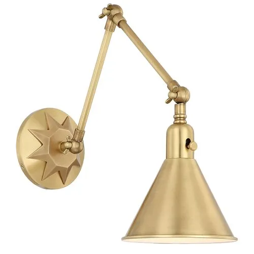 Morgan 1-Light Large Wall Mount - Aged Brass - Crystorama - Gold