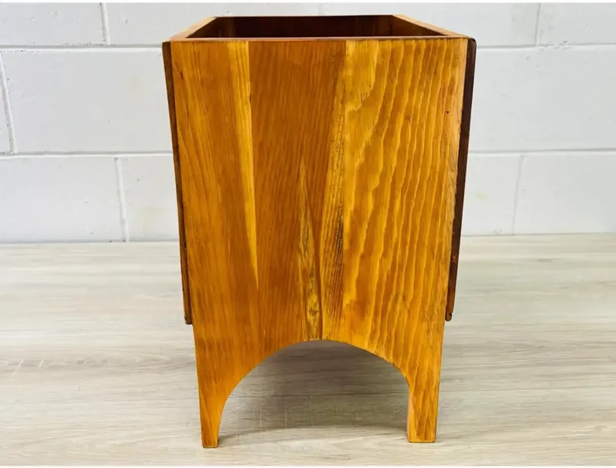 Maple Wood Box Outdoor Planter - 2-b-Modern - Brown - 16.75" l x 11.5" w x 18" h