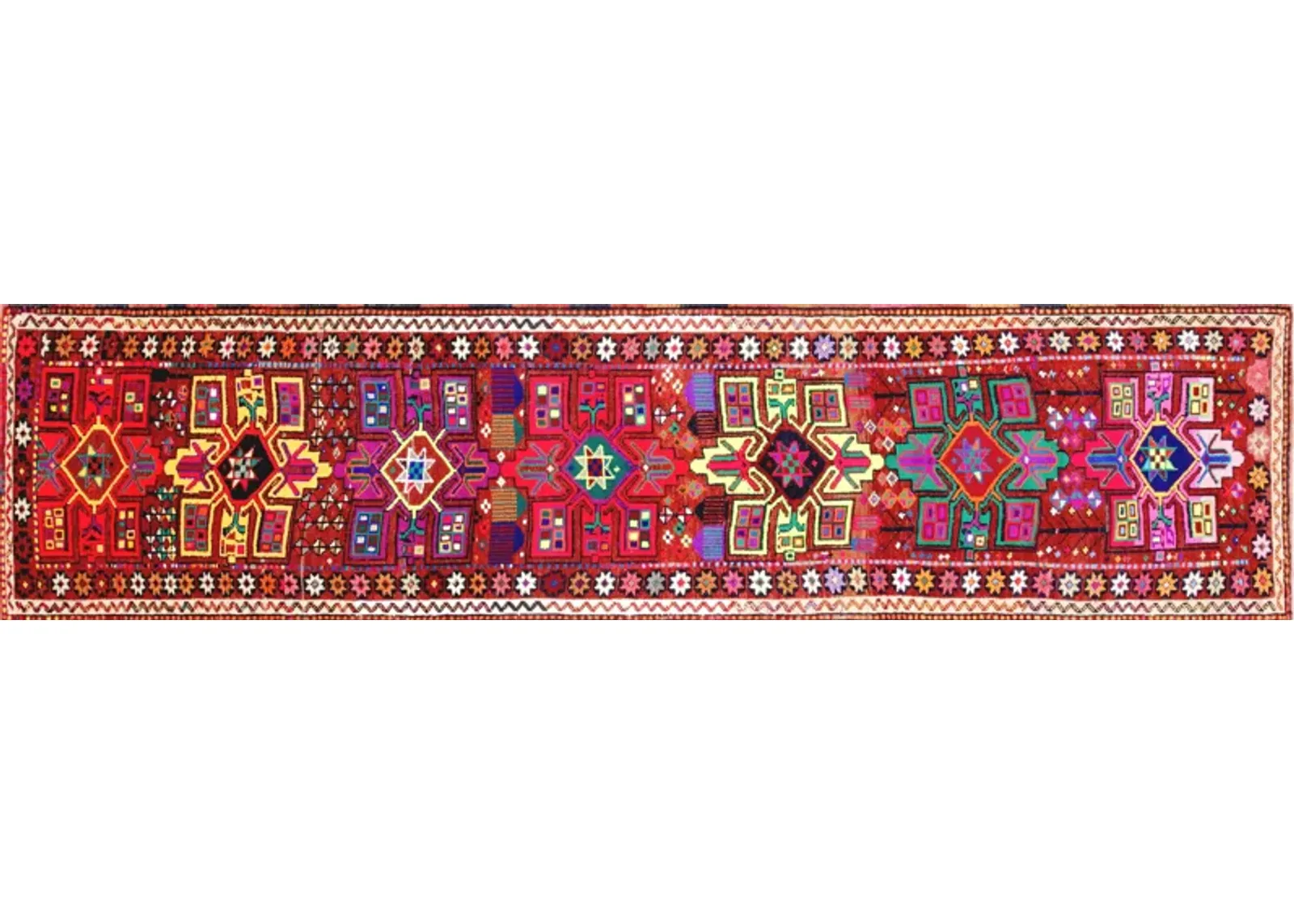 1960s Turkish Oushak Runner - 2'10"x11'9" - Nalbandian - Red