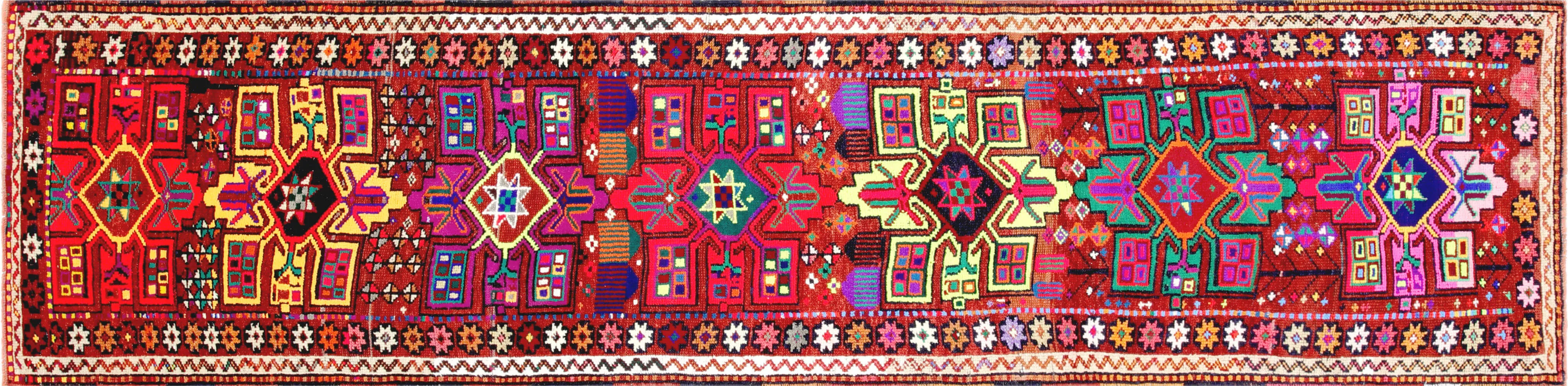 1960s Turkish Oushak Runner - 2'10"x11'9" - Nalbandian - Red