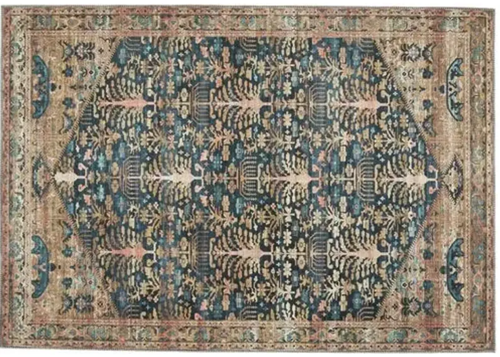 Jayven Medallion Rug - Blue/Tan - Nikki Chu - Blue