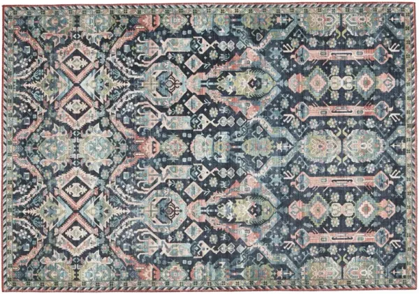 Teleza Trellis Rug, Dark Blue/Clay