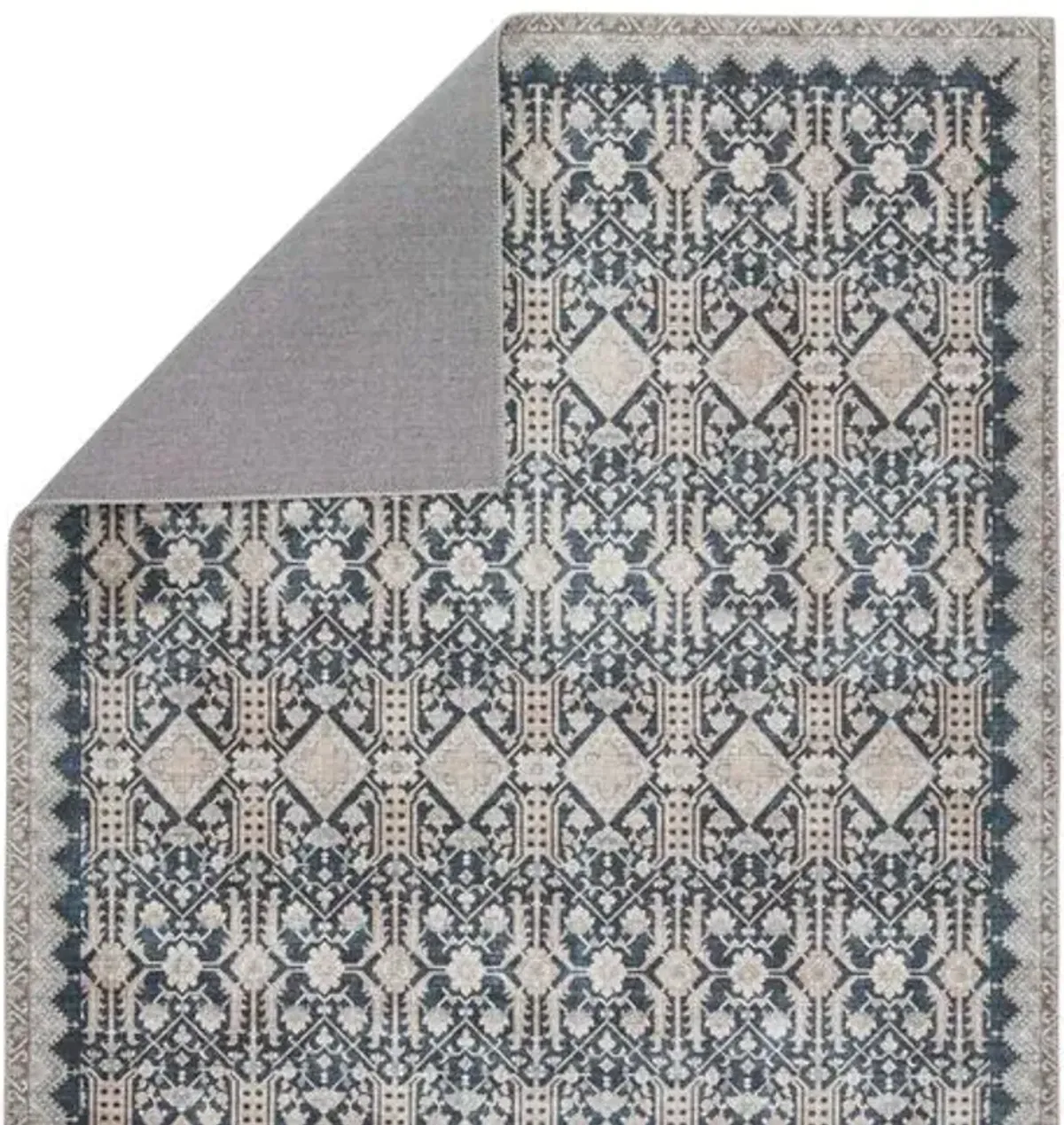 Dalia Trellis Rug - Dark Blue/Tan - Nikki Chu - Blue