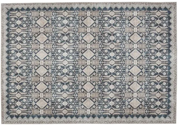 Dalia Trellis Rug, Dark Blue/Tan