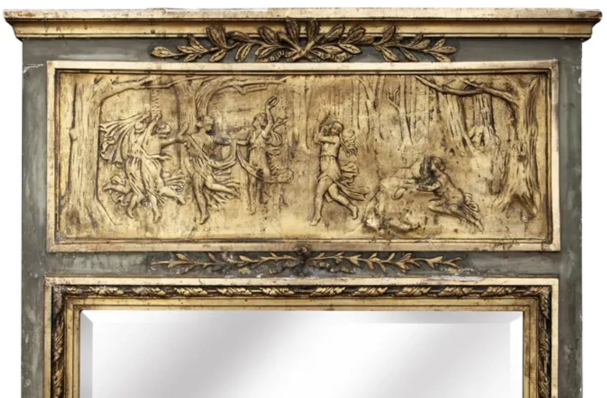 Trumeau Mirror with Dancers in Giltwood - Fleur de Lex Antiques - Gold