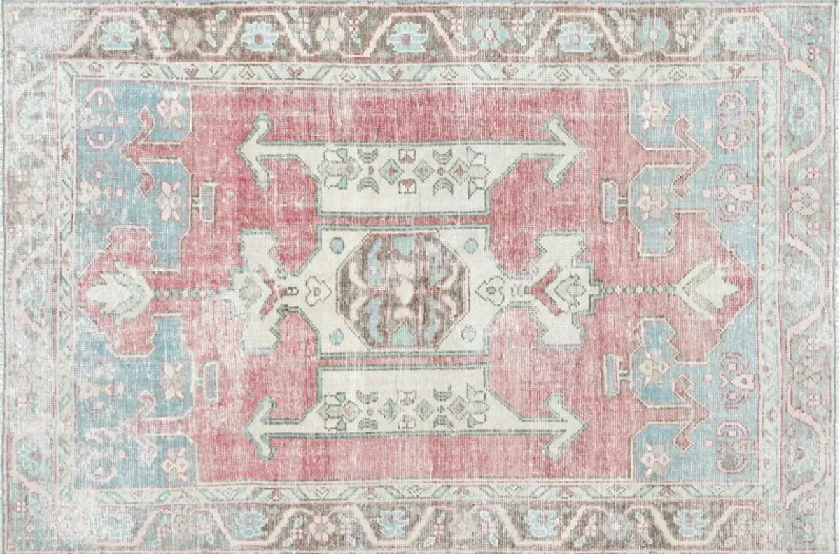 1960s Turkish Oushak Rug - 4'9"x7'1" - Nalbandian - Pink - Pink