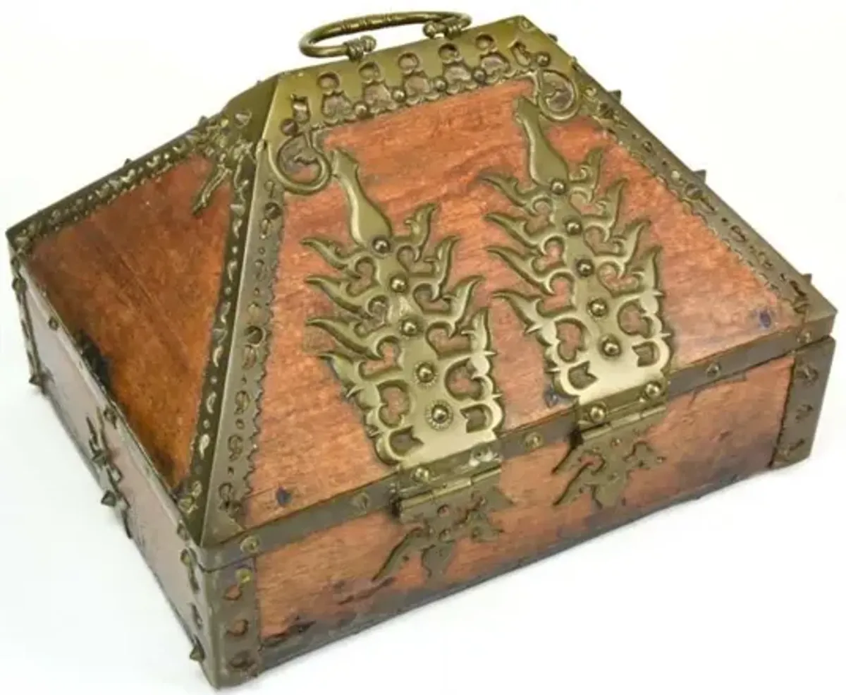 Antique Brides Box India Rosewood Brass - Antiquarian Art Company - Brown