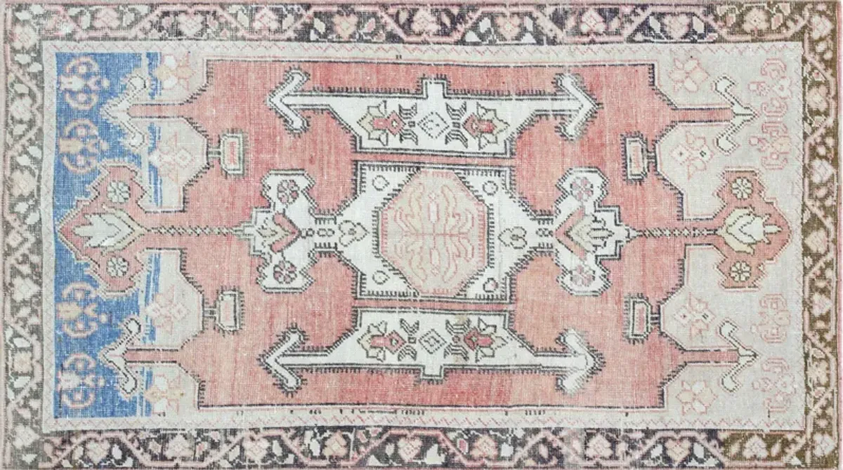 1960s Turkish Oushak Rug - 4'5"x7'9" - Nalbandian - Pink - Pink