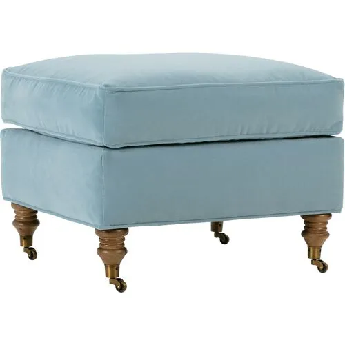 Brooke Ottoman - Light Blue Crypton Velvet