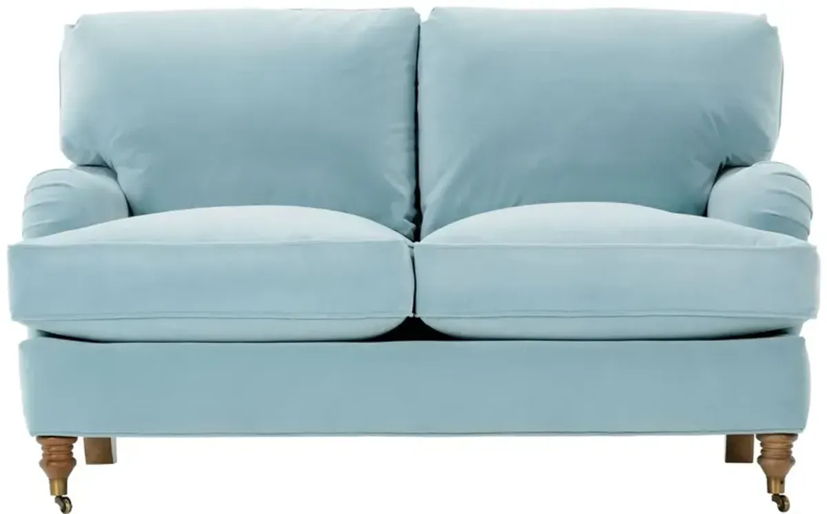 Brooke Loveseat, Ice Blue Velvet