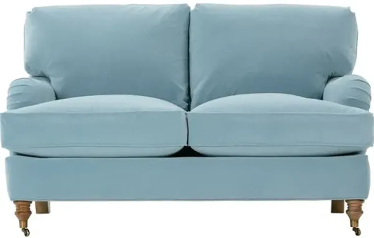 Brooke Loveseat - Light Blue Crypton Velvet