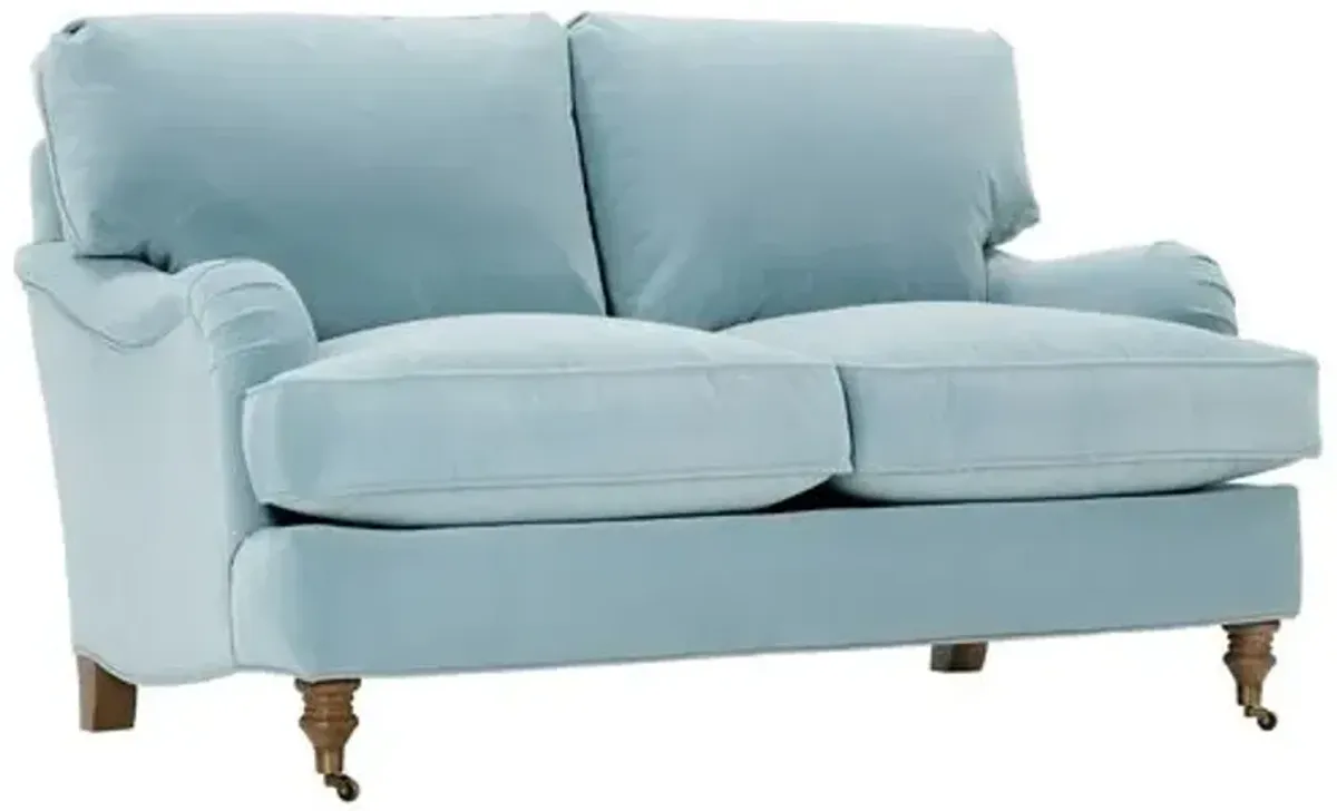 Brooke Loveseat - Light Blue Velvet