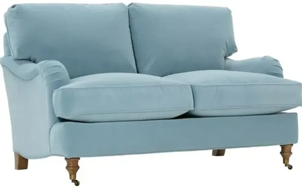 Brooke Loveseat - Light Blue Crypton Velvet