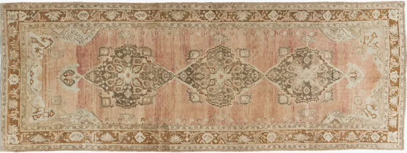 Turkish Oushak Rug Runner 5'1 X 13'9 - Gold - Gold