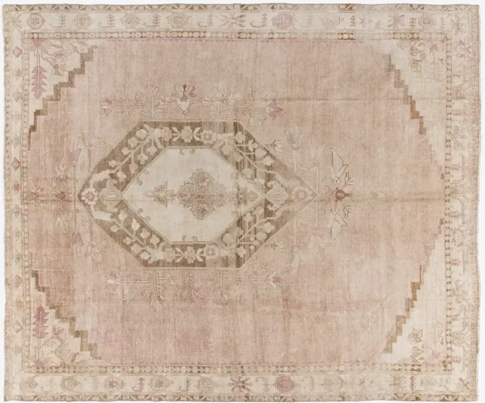 Turkish Kars Rug 9'11 X 11'10" - Pink - Pink