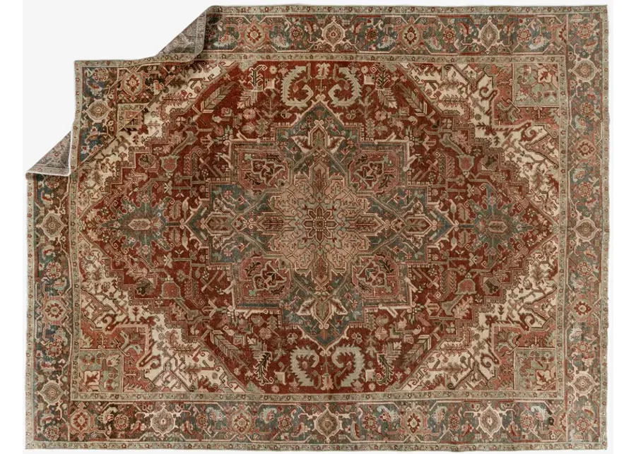 Persian Heriz Rug 8'5 X 11' - Red - Red