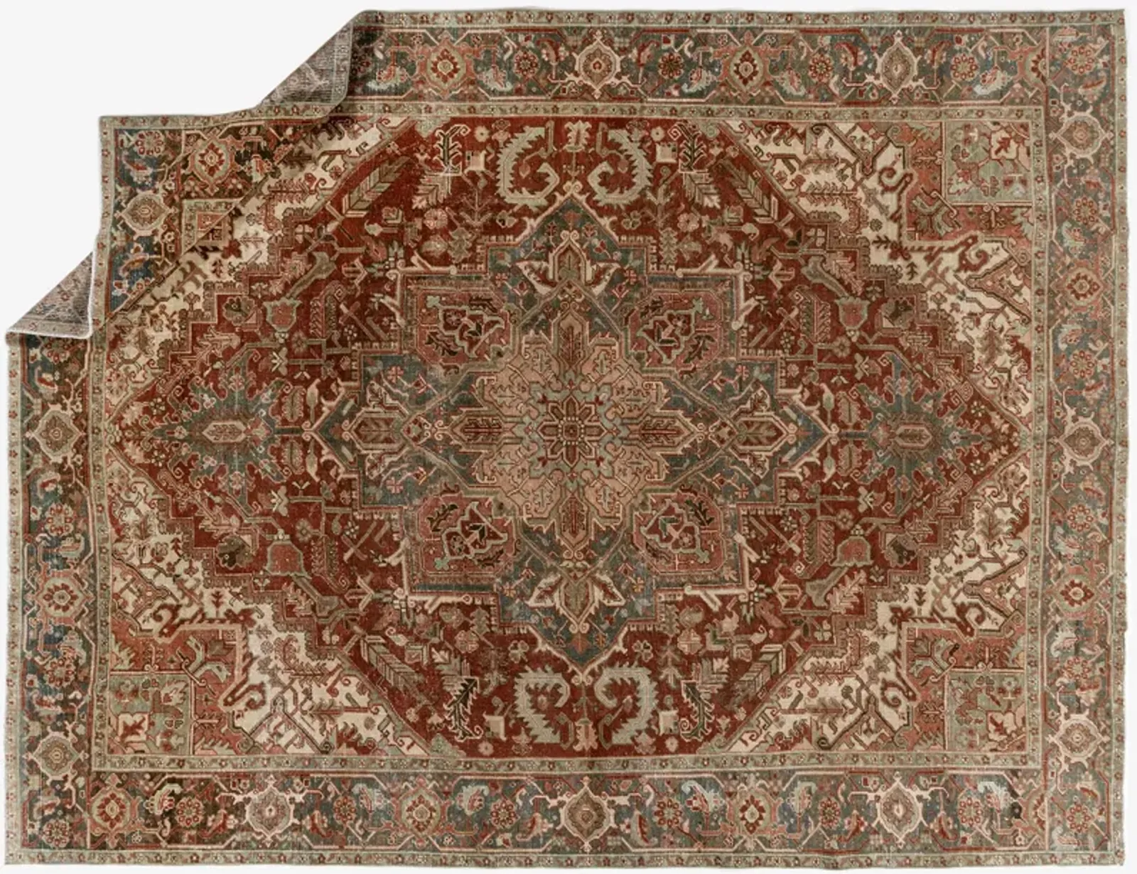 Persian Heriz Rug 8'5 X 11' - Red - Red