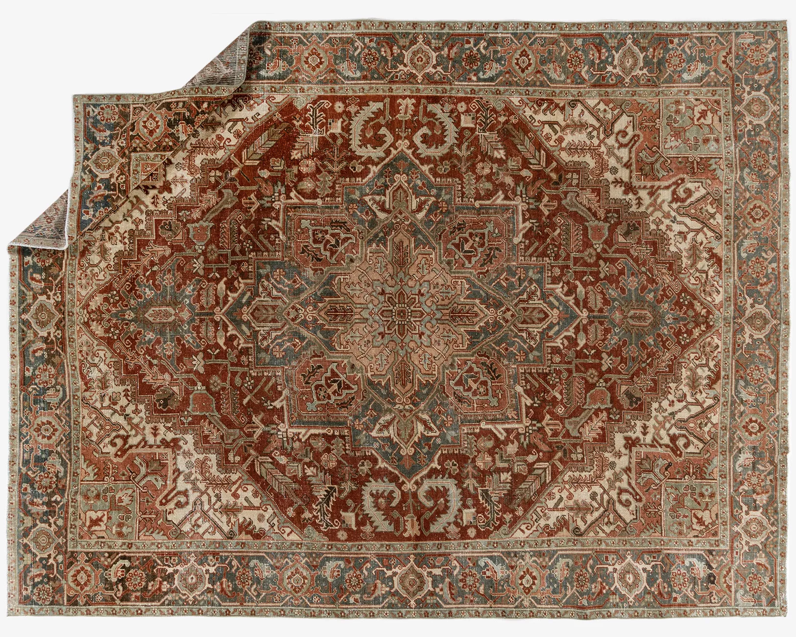 Persian Heriz Rug 8'5 X 11' - Red - Red