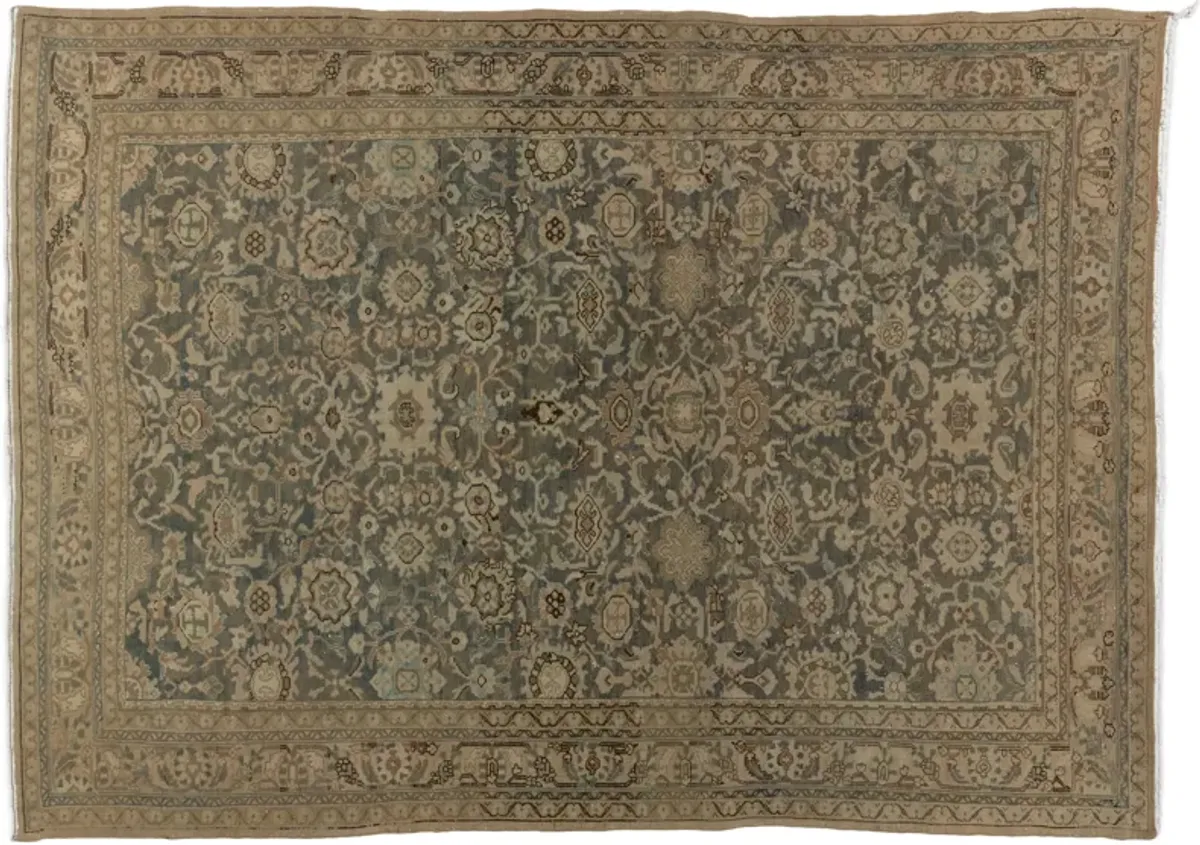 Persian Bibikabad Rug 7'6 X 10' - Blue - Blue