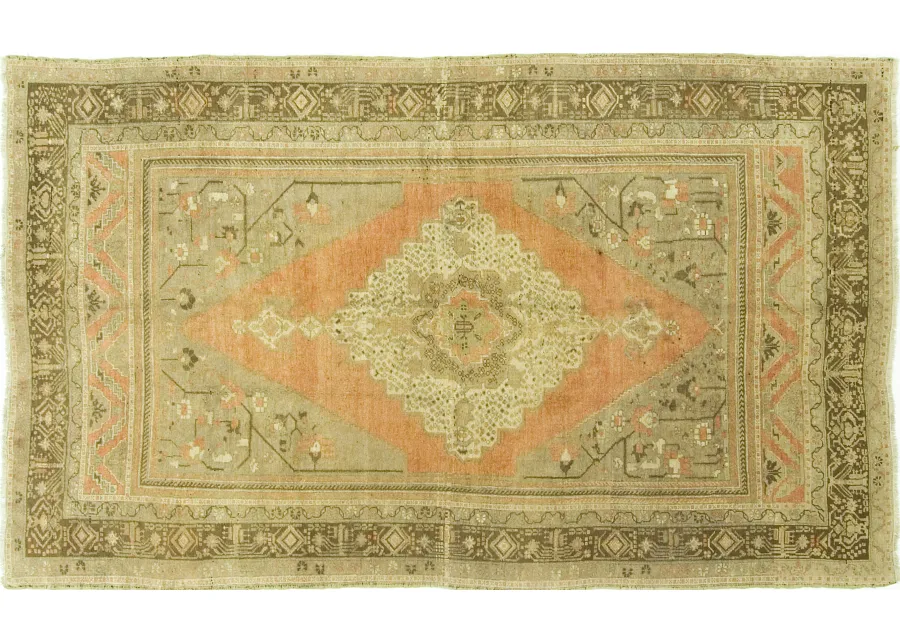 Turkish Oushak Rug 5'11 x 10'2 - Beige - Beige