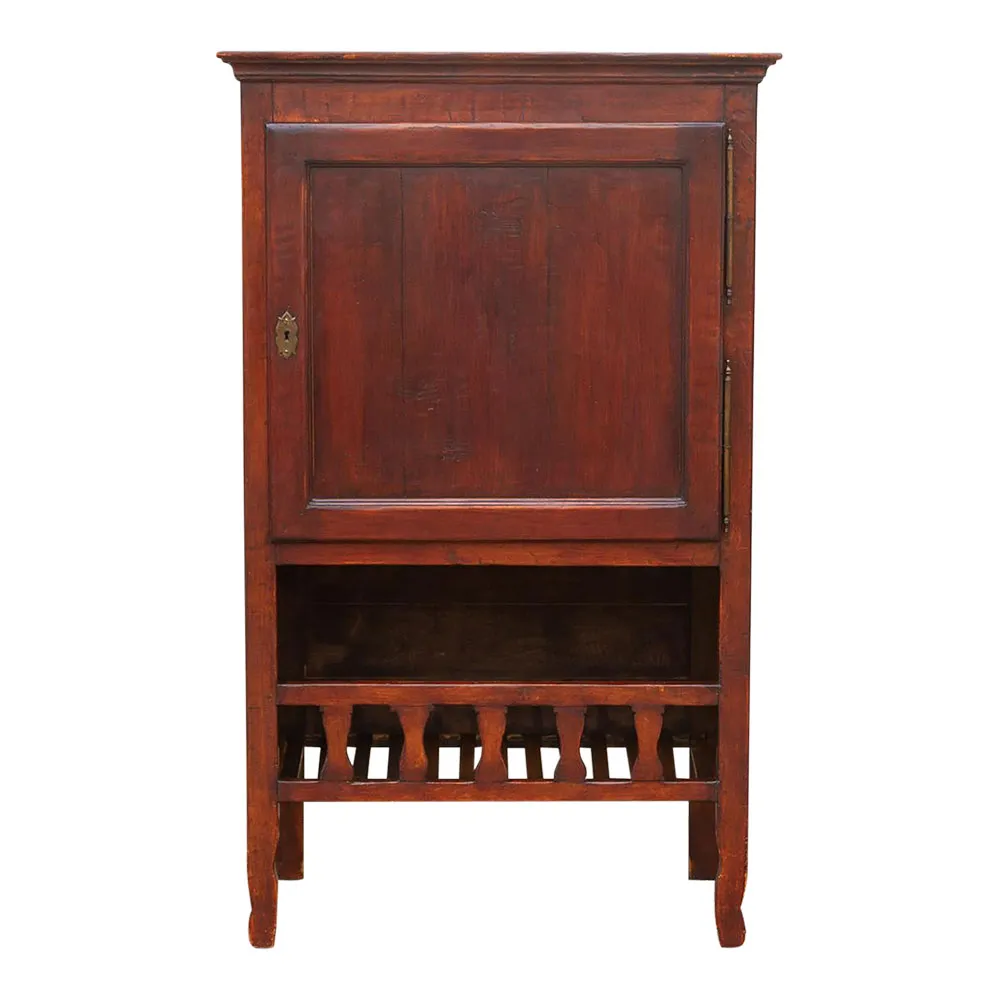French Fruitwood Farmhouse Cabinet - de-cor - Red