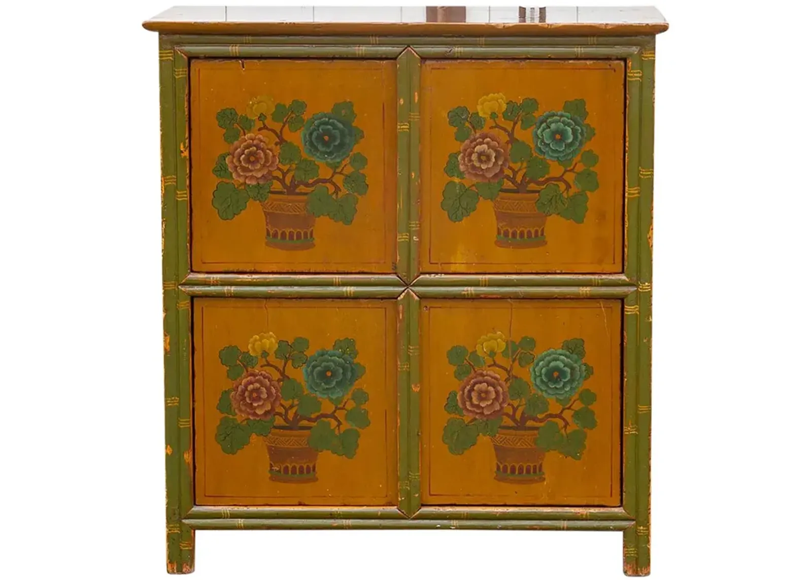 Early 20th Tibetan Farmhouse Cabinet - de-cor - Yellow