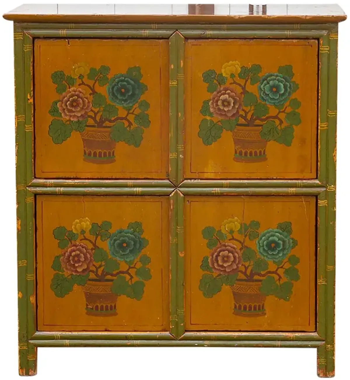 Early 20th Tibetan Farmhouse Cabinet - de-cor - Yellow