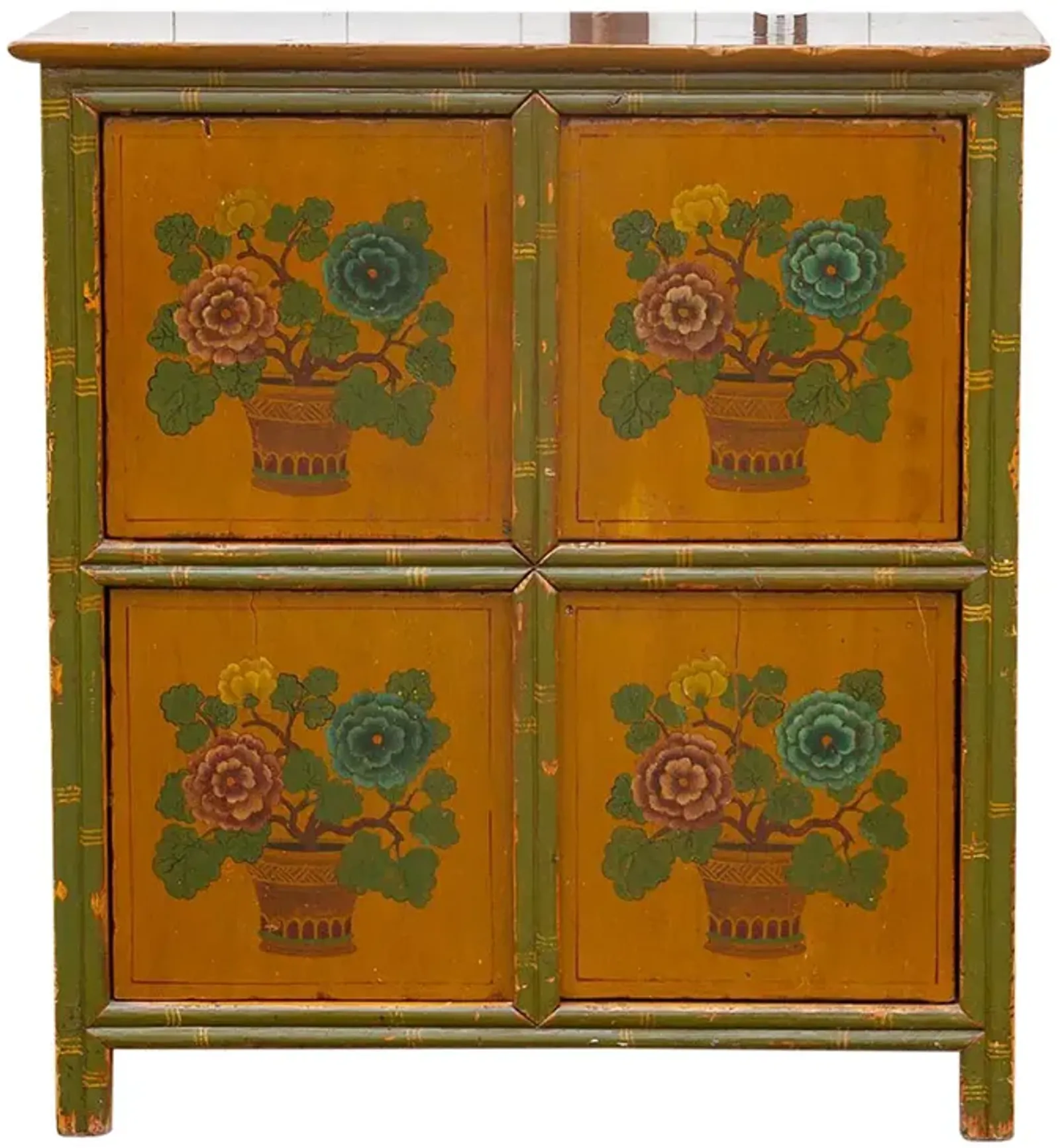 Early 20th Tibetan Farmhouse Cabinet - de-cor - Yellow